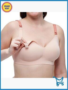 Seamless Nursing Bra with Jelly Support Straps, Wireless Maternity Bra